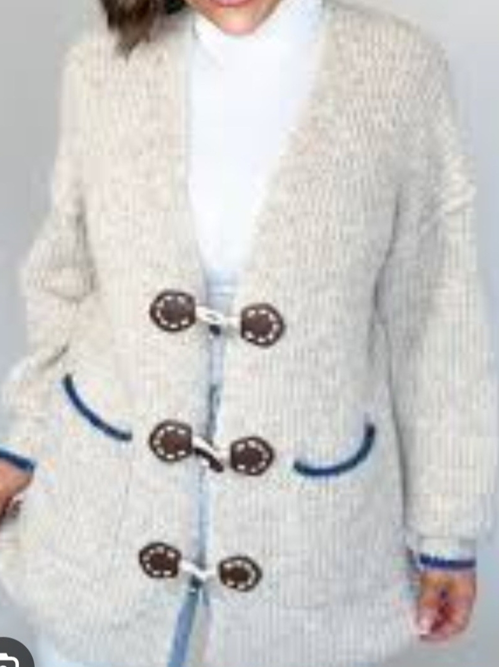Cozy Cream Toggle Cardigan Sweater LIKE NEW